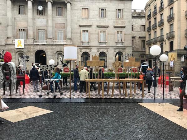 Pesebre municipal instalado en la plaça Sant Jaume en 2018 / CG