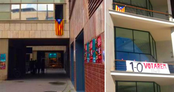 Esteladas y carteles por el 1-O en una universidad de Cataluña / CG