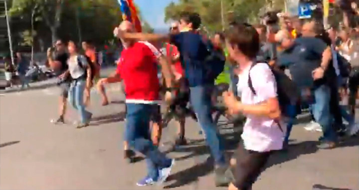 Agresiones de la protesta de Arran y CDR contra Jusapol en Barcelona el 29 de septiembre / CG