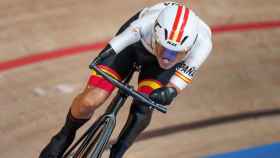 El ciclista Alfonso Cabello durante la prueba del kilómetro contrarreloj de los Juegos Paralímpicos de Tokio 2020 / Thomas Lovelock (EFE)
