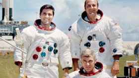 Los astronautas del Apolo 17: Harrison H. Schmitt, Ronald E. Evans y Eugene A. Cernan