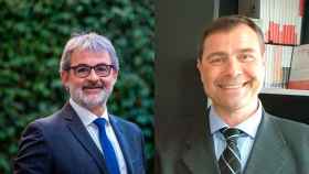 Los nuevos delegado de la SER Cataluña, Jaume Serra (i), y director regional de la cadena, Jordi Finazzi (d) / MONTAJE CG