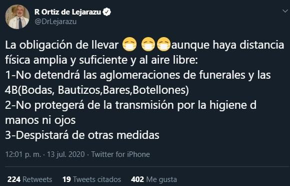 Las '4 B' del virólogo Raúl Ortiz de Lejarazu / TWITTER
