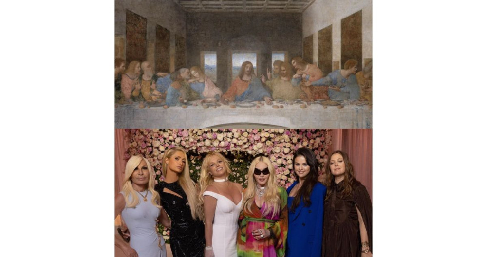 Comparación de la fotografía de Britney Spears junto a las divas del pop con 'La última cena' de Leonardo Da Vinci / REDES