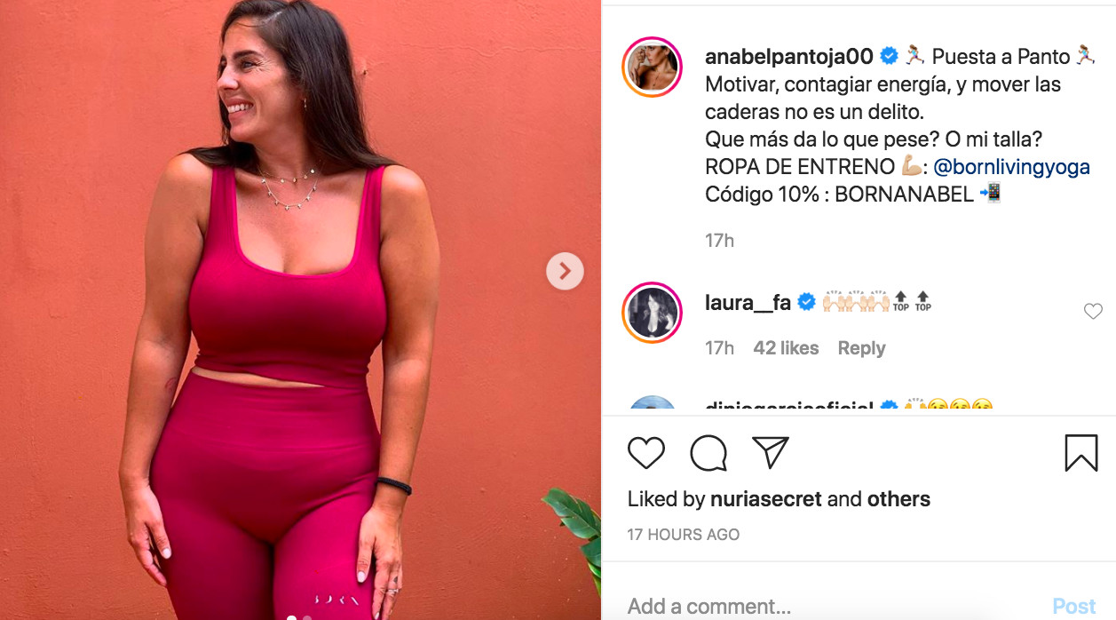 Anabel Pantoja genera una fuerte polémica en sus redes por el comentario que ha publicado en su última foto / INSTAGRAM