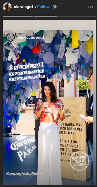 Clara Lago en la campaña 'Yo elijo mi planeta: Protect Paradise Corona' / INSTAGRAM