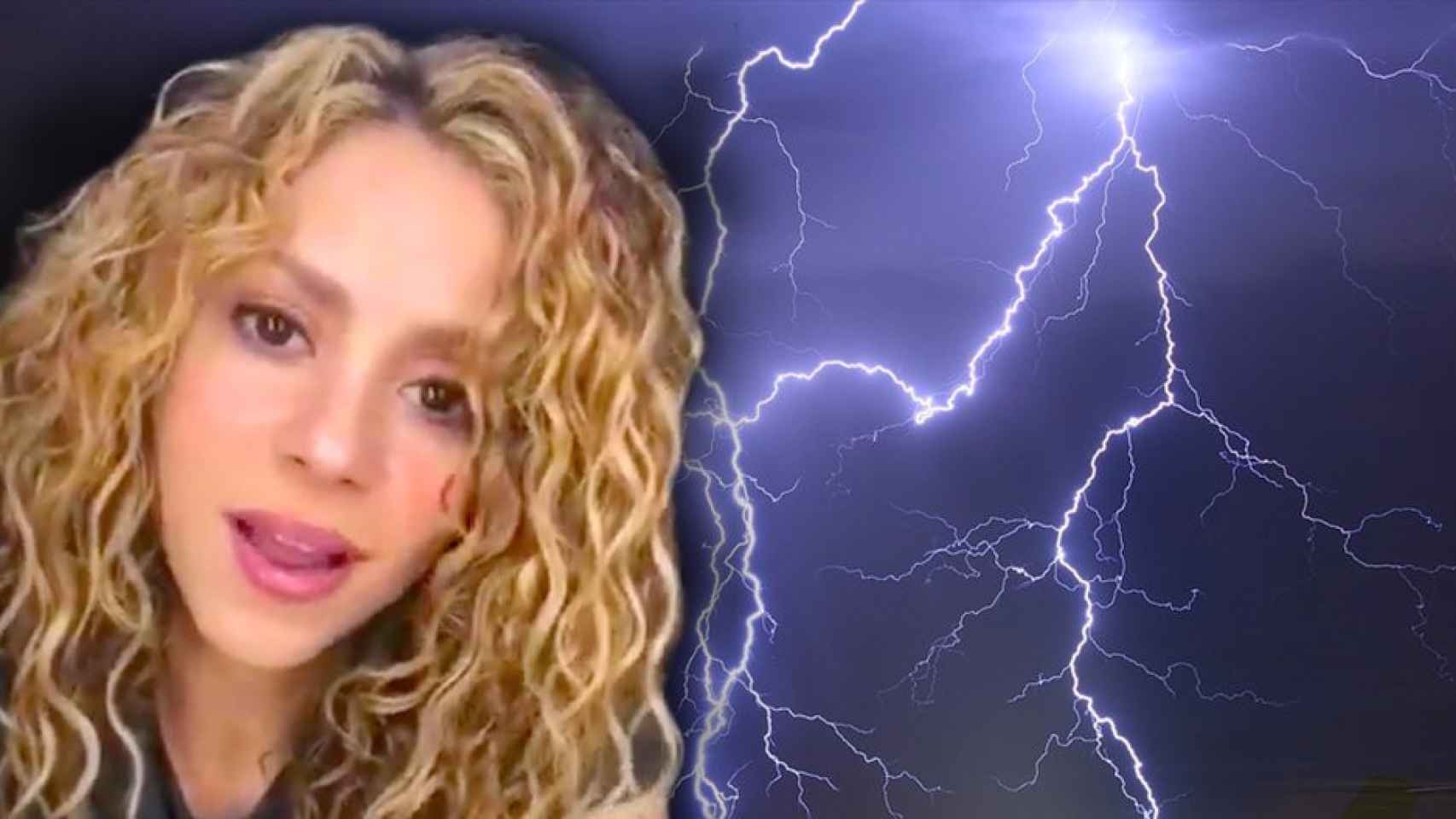 Shakira, ante una tormenta eléctrica / FOTOMONTAJE DE CULEMANÍA