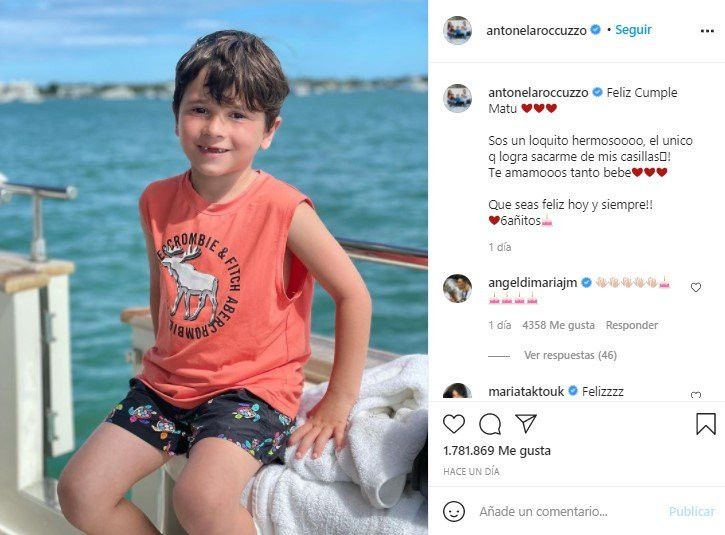 Antonella Roccuzzo felicita a su hijo Mateo Messi / Redes