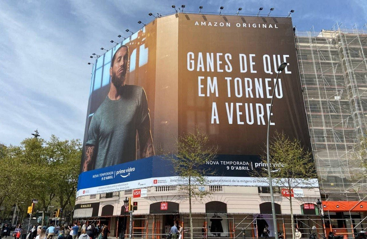 Pancarta de Sergio Ramos donde anuncia su documental