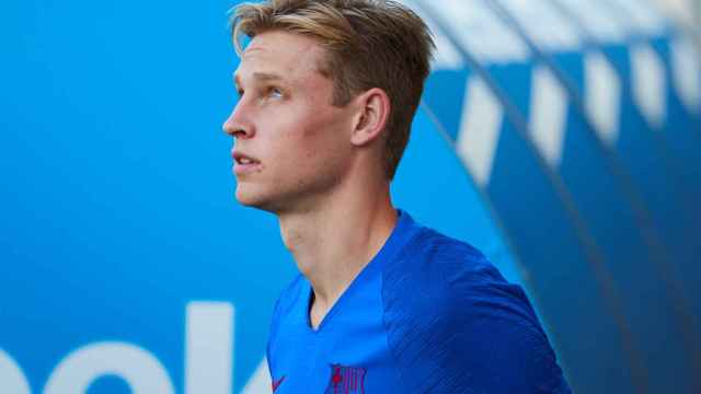 Una foto Frenkie De Jong durante un entrenamiento del Barça / EFE