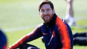 Una foto de Messi en un entrenamiento del Barça / FCB