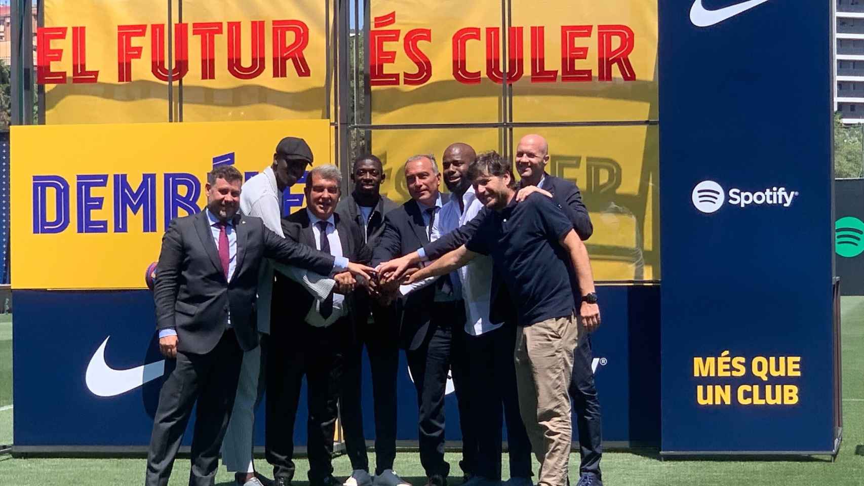 Laporta, Alemany, Cruyff, Moussa Sissoko y todos los implicados en el nuevo fichaje de Dembelé / CULEMANÍA