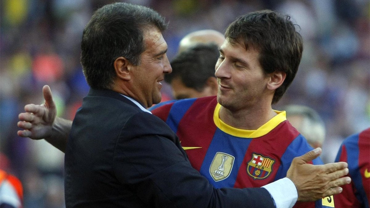 Joan Laporta y Messi en una imagen de archivo / EFE