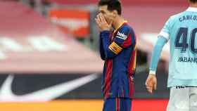 Leo Messi lamentando la derrota contra el Celta / FC Barcelona