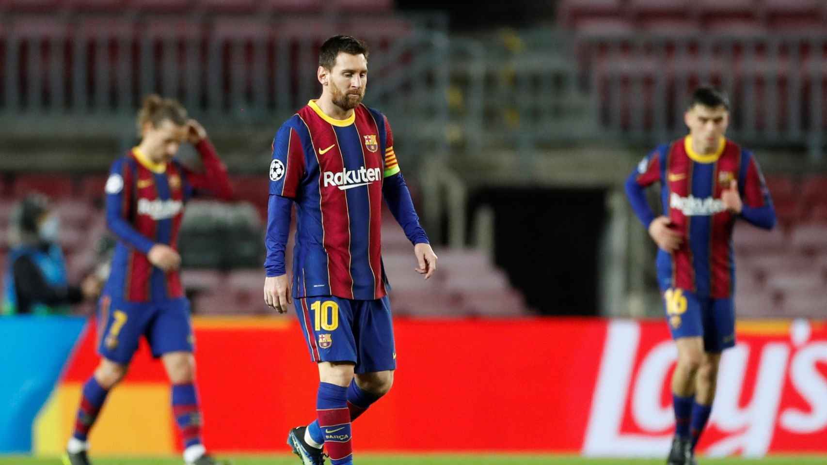 Messi, cabizbajo tras caer contra el PSG | EFE
