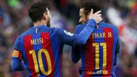 Leo Messi y Neymar Junior jugando con el Barça / EFE