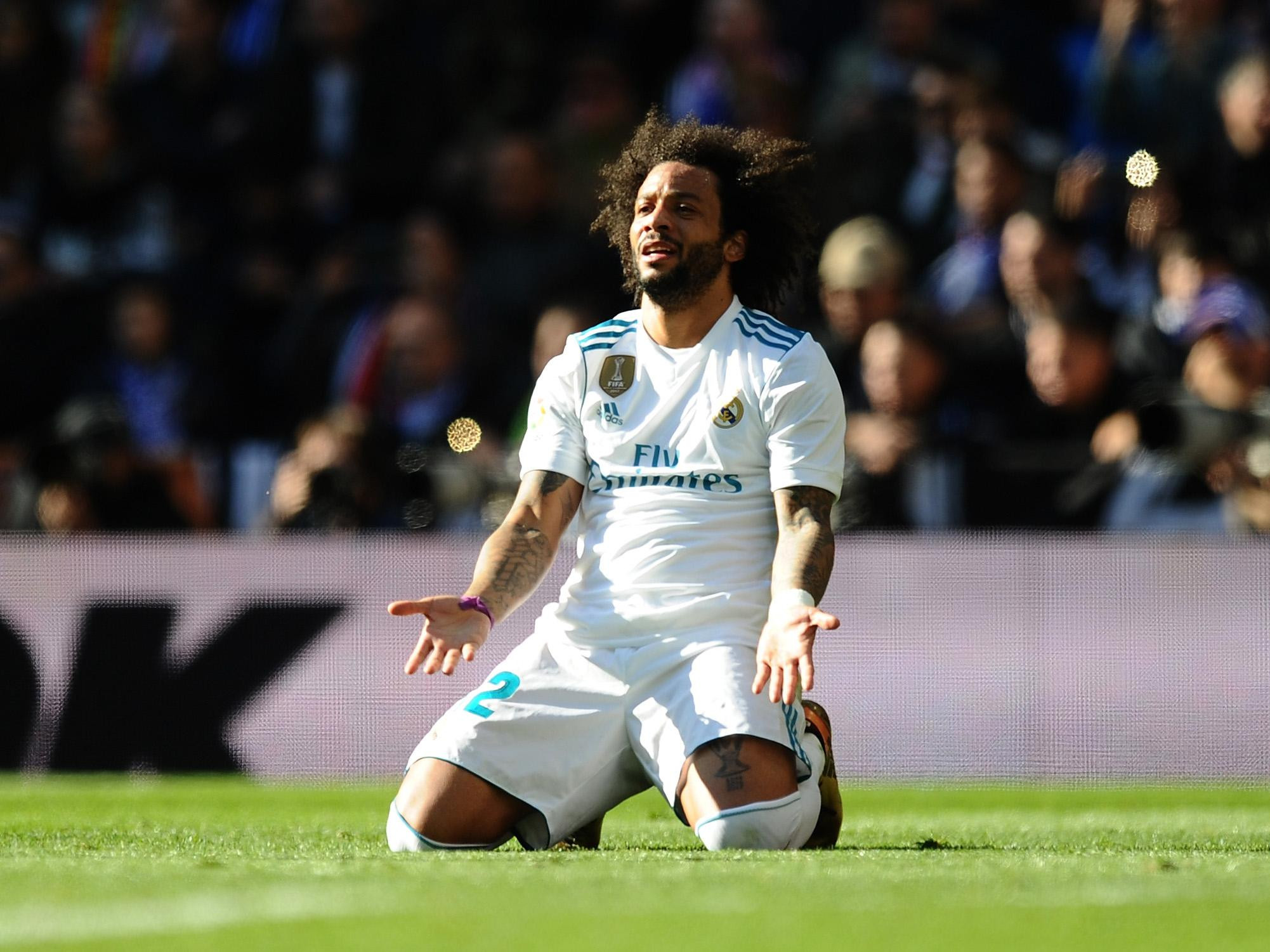 Marcelo se lamenta en un partido del Real Madrid | EFE