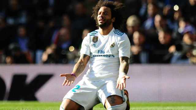 Marcelo se lamenta en un partido del Real Madrid | EFE