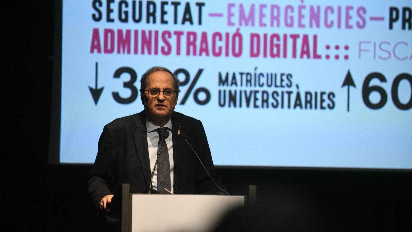 El presidente de la Generalitat, Quim Torra, durante un acto de JxCat / TWITTER JXCAT