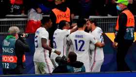 Jugadores de Francia de celebración durante el partido contra España / EP