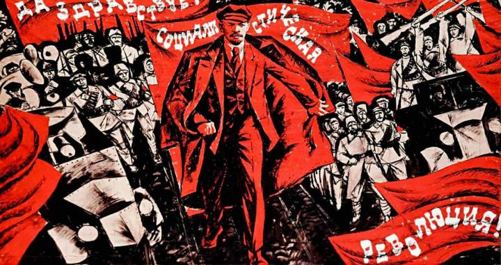 Obra de propaganda que exalta la figura de Lenin