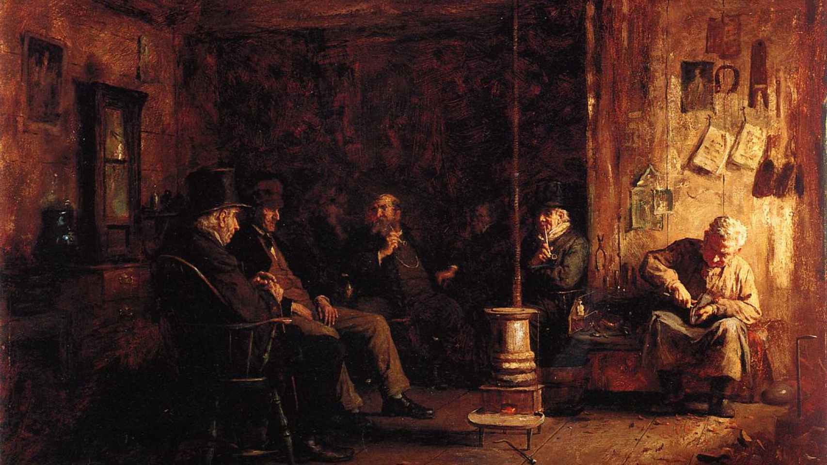 'The Nantucket School of Philosophy' (1887) obra del pintor Eastman Johnson
