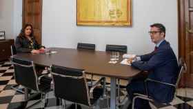 La consellera de la Presidencia, Laura Vilagrà, y el ministro de la Presidencia, Félix Bolaños, durante su encuentro por la presunta trama de espionaje / EUROPA PRESS