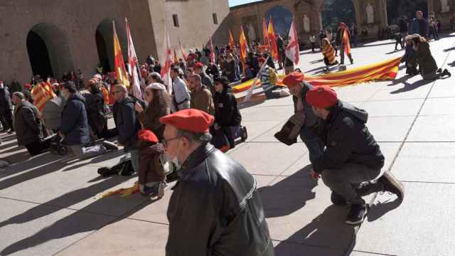 Imagen de la manifestación carlista en Montserrat el 29 de enero / CEDIDA