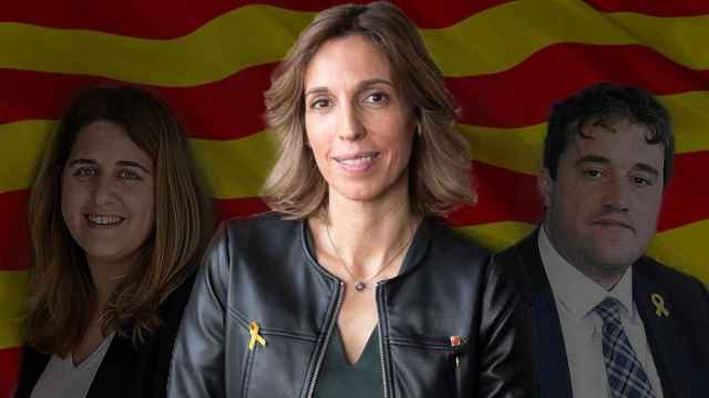 La exconsejera de Empresa, Àngels Chacón, entre Marta Pascal (i) y David Bonvehí, protagonistas de la reunificación del catalanismo / CG