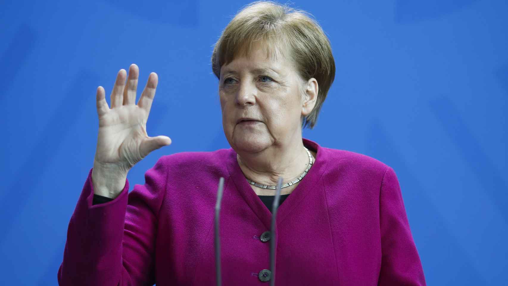 Angela Merkel, la canciller alemana, en una intervención del 9 de abril, en la que rechazó los coronabonos / EP