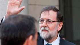 El presidente del Gobierno, Mariano Rajoy, tras participar en la inauguración de la Asamblea General de Socios del Círculo de Empresarios de Galicia en Vigo / EFE