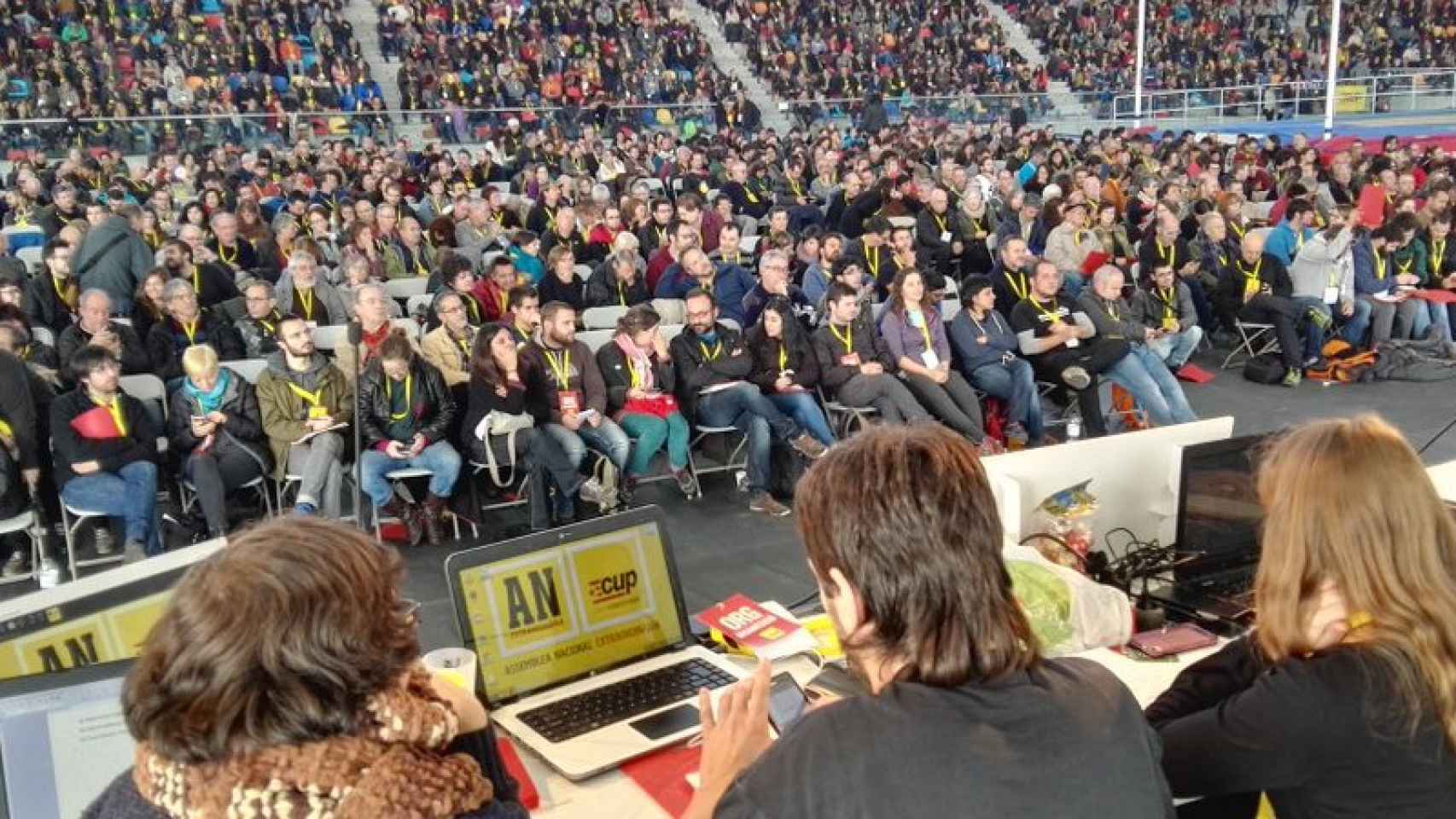 Imagen de la asamblea de la CUP del mes de enero en Sabadell.
