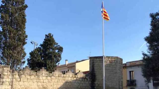 Una estelada en un espacio público de Cataluña