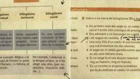 Libro de 3º de ESO de un colegio público de Cataluña en el que se define al castellano como una lengua forastera que llegó a Cataluña por imposición militar