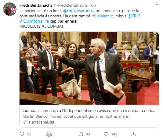 Fredi Bentanachs amenaza a Carlos Carrizosa / TWITTER