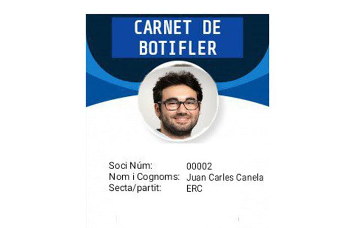 Carnet de 'botifler' dedicado al dirigente de ERC Joan Carles Canela por cuestionar los cortes en la avenida Meridiana / TWITTER