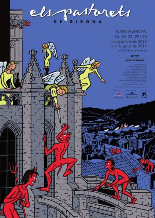 El cartel de los 'Pastorets' de Girona con ángeles amarillos