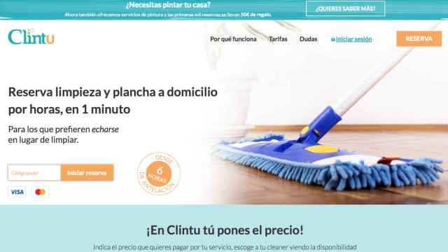 La web de Clintu, la empresa intermediaria de limpieza por horas / CG