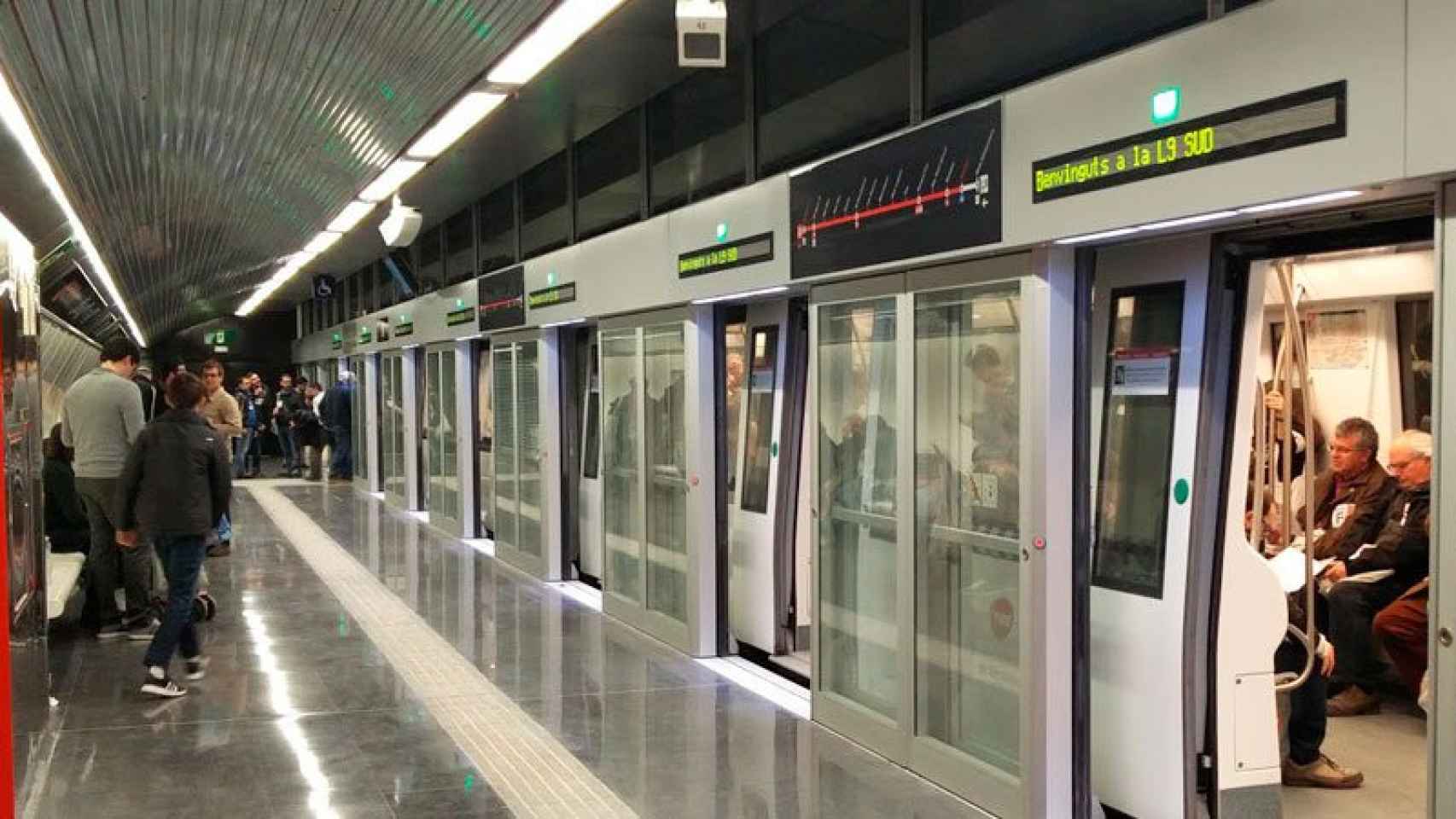 Imagen de la línea L9 de metro en Barcelona