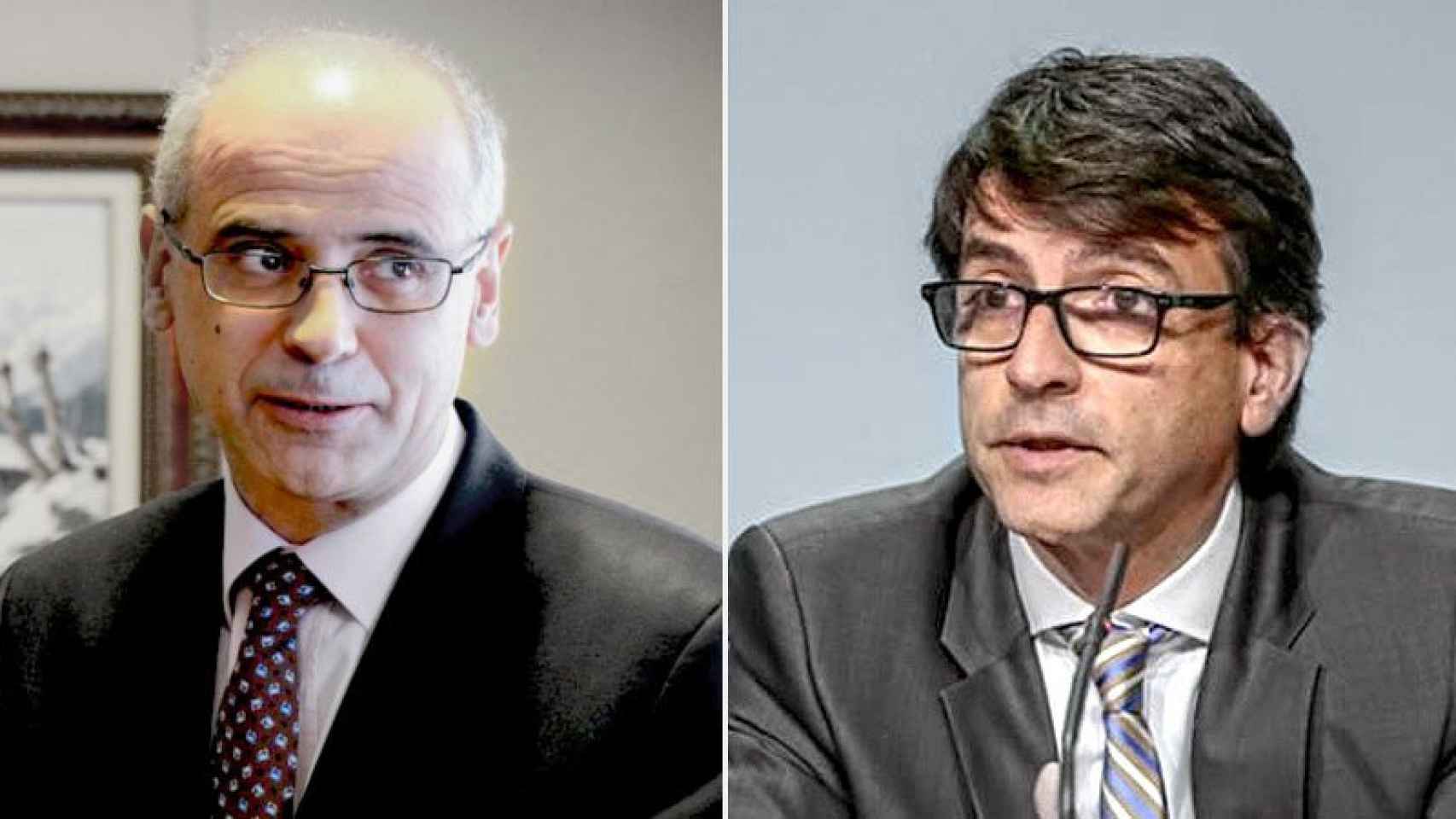 El jefe del Gobierno de Andorra, Antoni Martí (izquierda), y el ministro de Finanzas, Jordi Cinca (derecha)