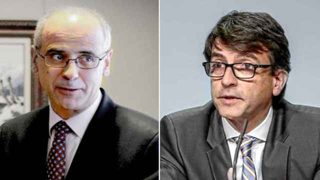 El jefe del Gobierno de Andorra, Antoni Martí (izquierda), y el ministro de Finanzas, Jordi Cinca (derecha)