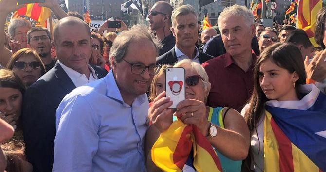 El presidente de la Generalitat, Quim Torra, en una manifestación independentista / EUROPA PRESS