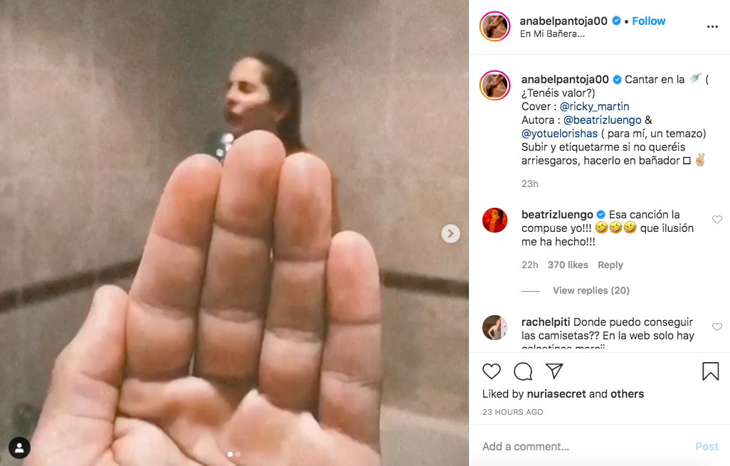 Anabel Pantoja sube la temperatura con un vídeo desnuda en la ducha / INSTAGRAM