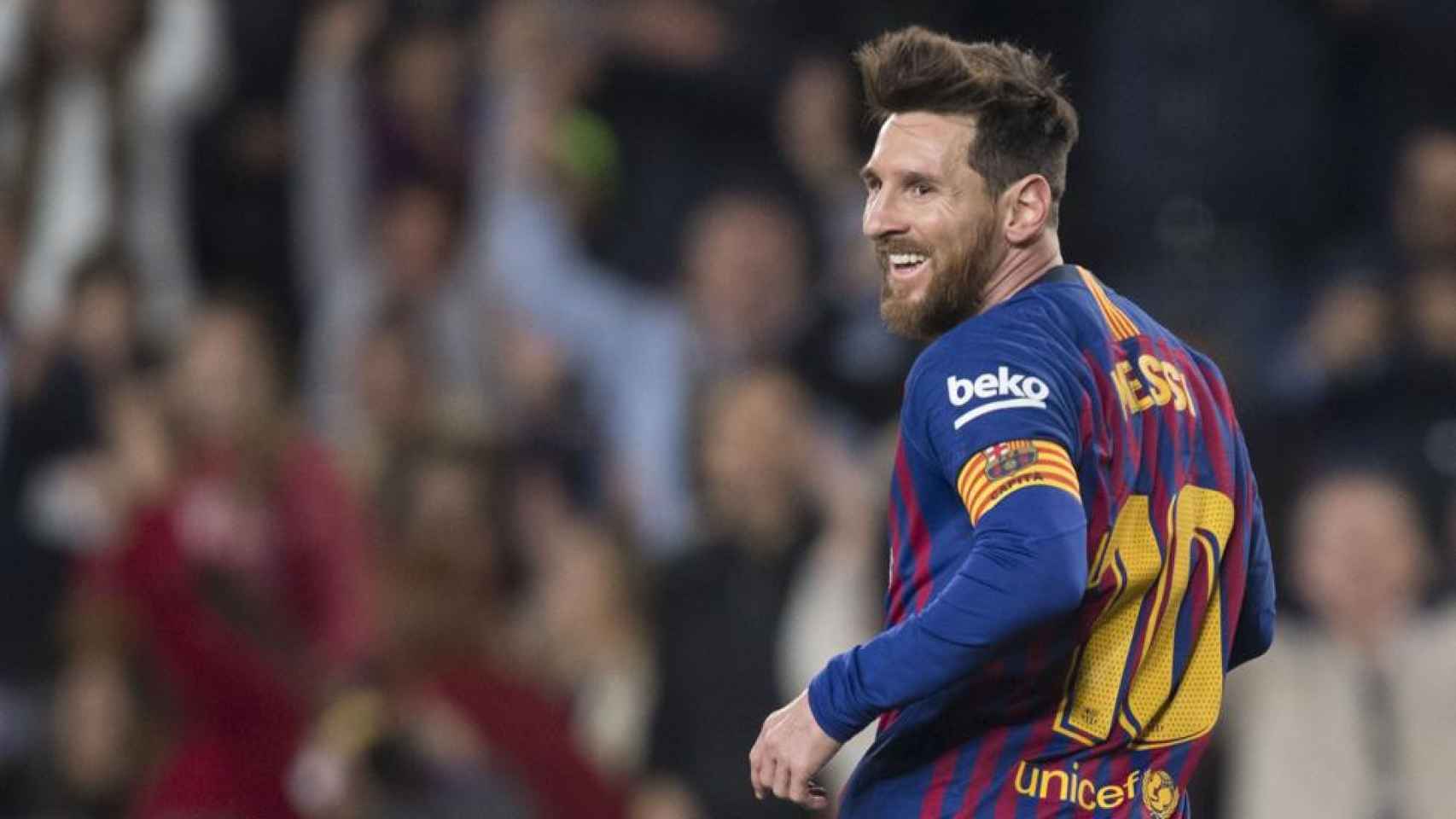 Leo Messi celebrando un gol con el Barça / EFE