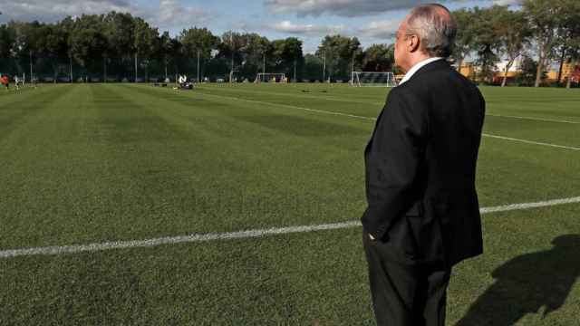 Una foto de Florentino Pérez en el entrenamiento del Real Madrid en Montreal / RM