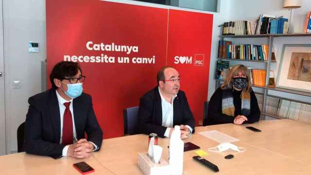 Salvador Illa, Miquel Iceta y Núria Marín / EUROPA PRESS