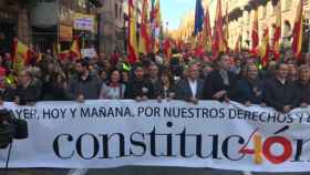 Cabecera de la marcha por la Constitución española en Barcelona / TWITTER