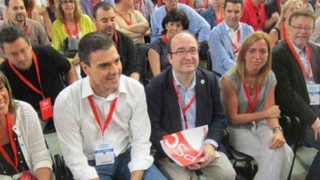 Núria Marin, Pedro Sánchez, Miquel Iceta, Carme Chacón y Ximo Puig, en un acto de los socialistas / CG