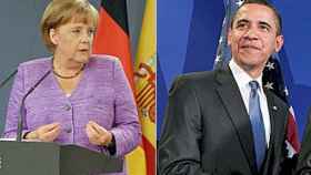 La canciller de Alemania, Angela Merkel, y el presidente de EEUU, Barack Obama