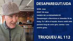 José, un anciano de 84 años desaparecido en Barcelona / MOSSOS D'ESQUADRA